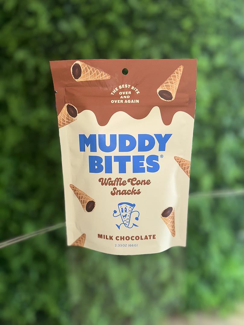 Muddy Bites Waffle Cone Snack Milk Chocolate Flavor
