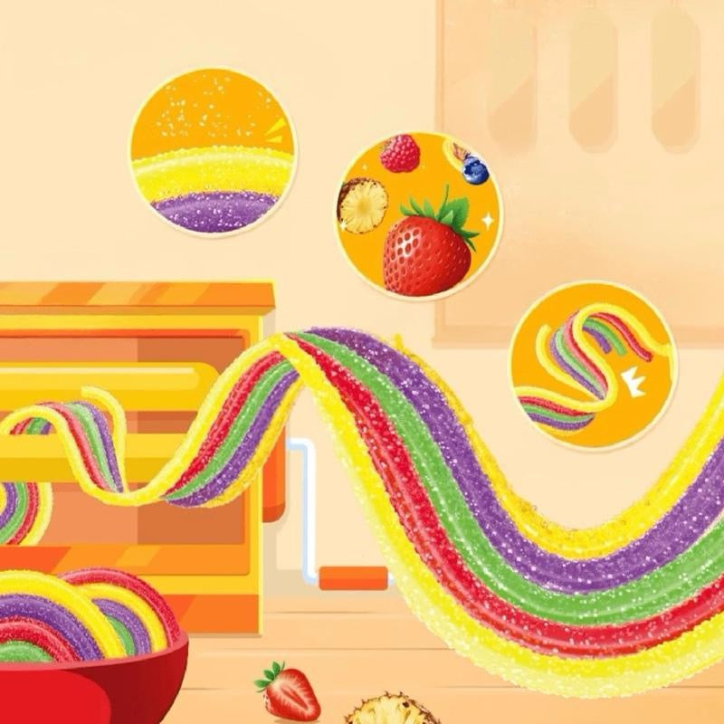 Skittles Noodle Gummies Assorted Fruit Flavors 1 Bag 1.13 oz Rainbow Candy from China