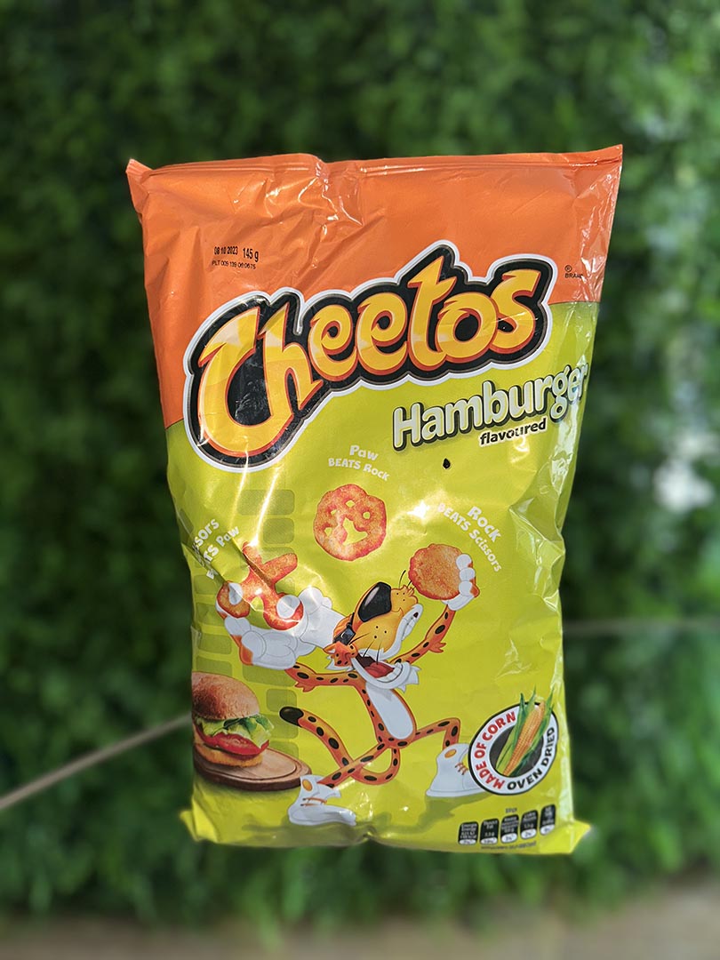 Cheetos Rock Paper Scissors Hamburger Flavor (Large Bag) (Poland)