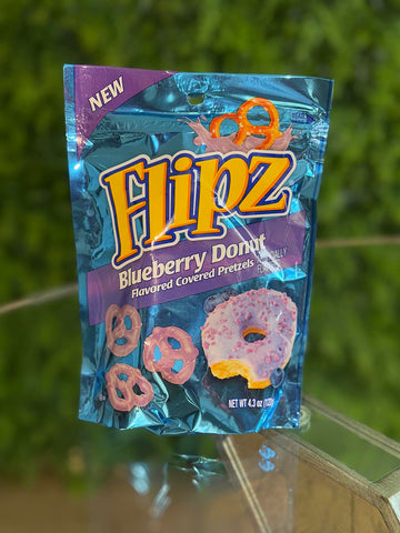 Flipz Blueberry Donut covered Pretzels Flavor