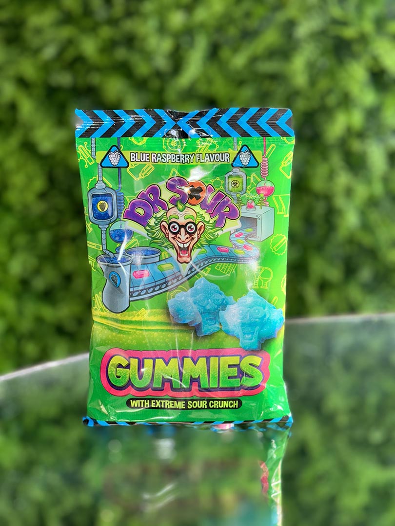 Warhead Dr Sour Gummies with Extreme Sour Crunch Blue Raspberry Favor (Netherlands)