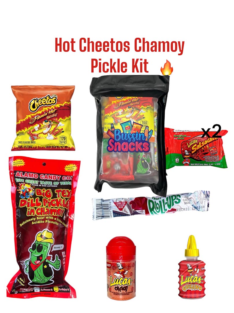 Chamoy Pickle Kit W/ Hot Cheetos