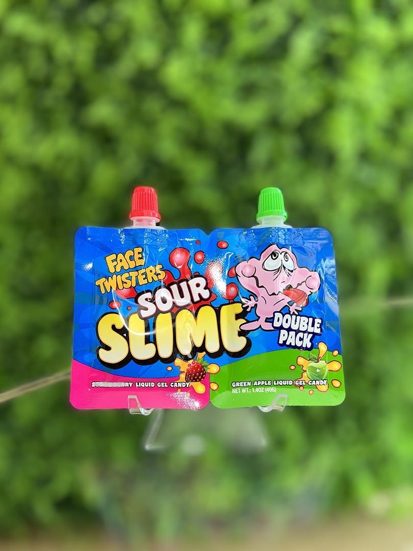 Face Twisters Sour Slime Double Pack Strawberry and Green Apple
