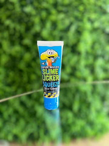 Toxic Waste Sour Slime Licker Squeeze Candy Blue Razz