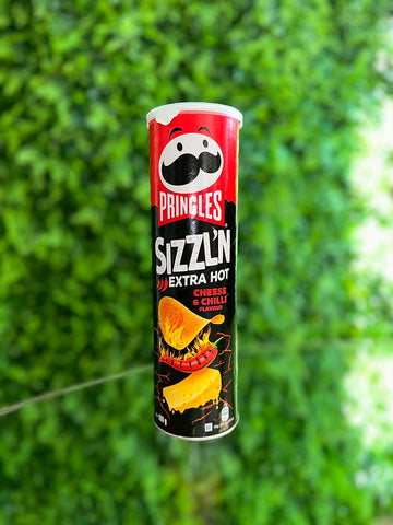 Pringles Sizzlin Extra Hot Cheese and Chili Flavor (UK)